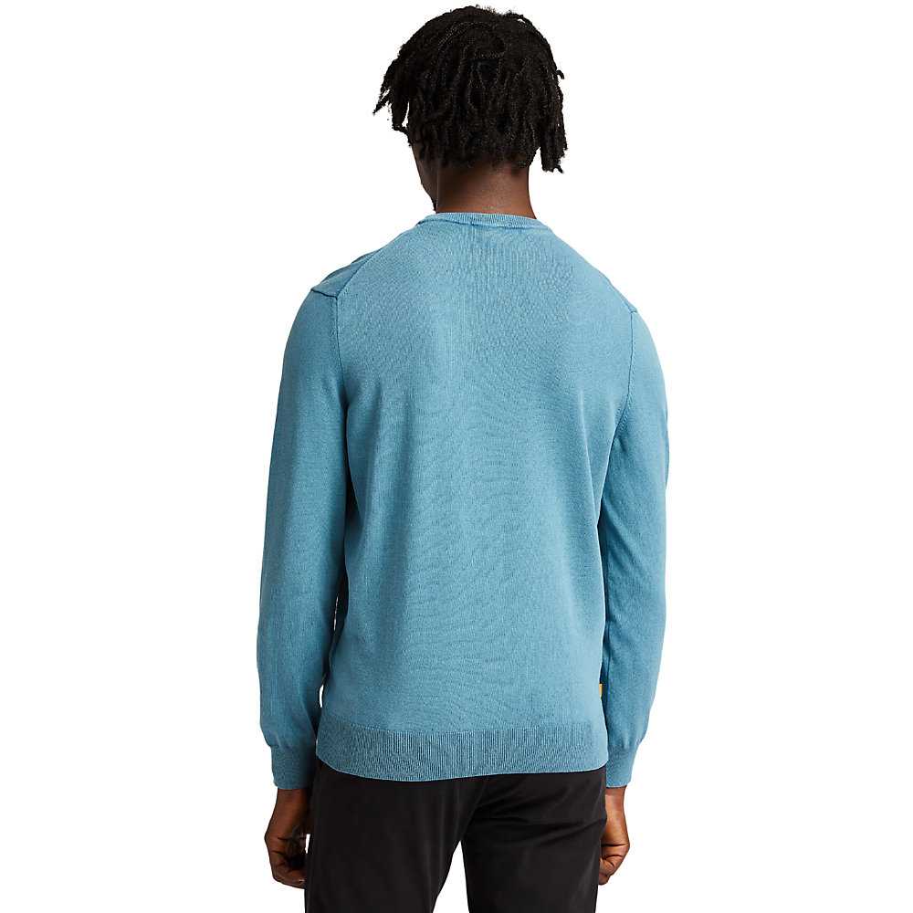 Blue Men's Timberland Lightweight Washed Sweatshirt | Israel-9758240