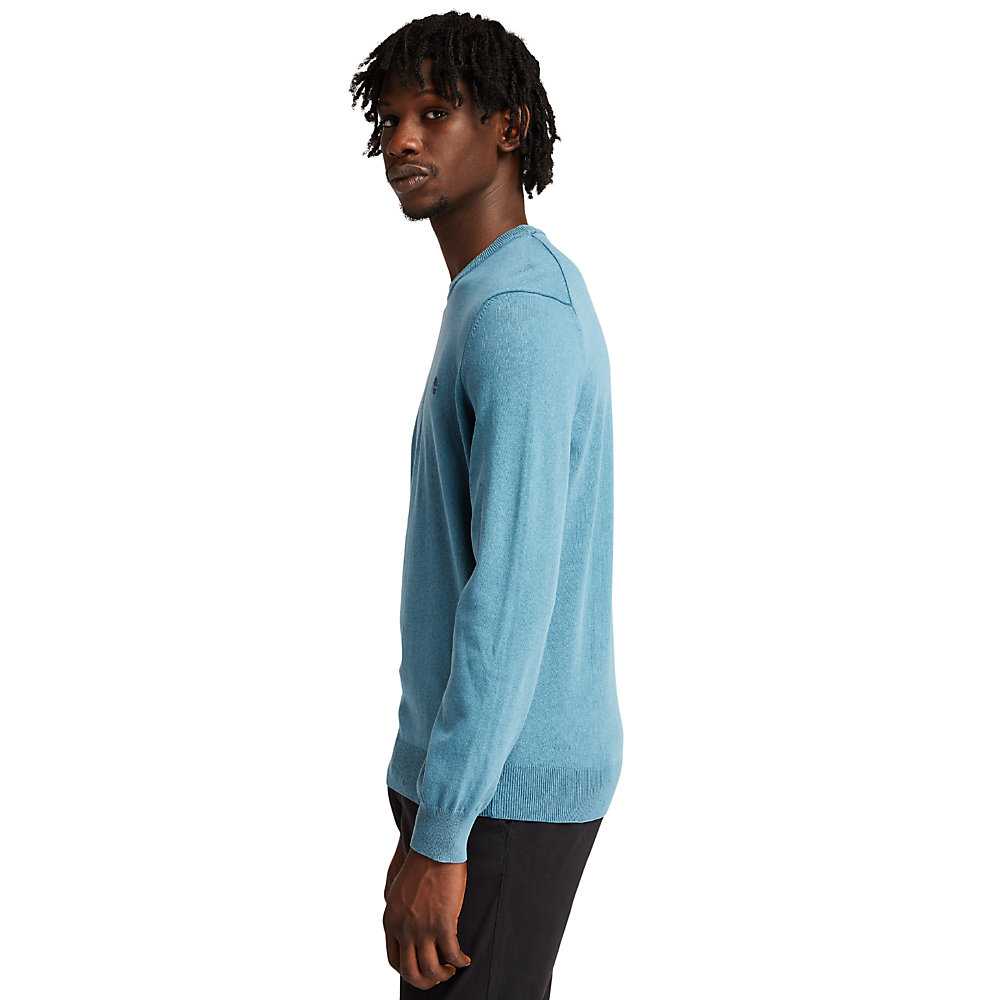 Blue Men's Timberland Lightweight Washed Sweatshirt | Israel-9758240