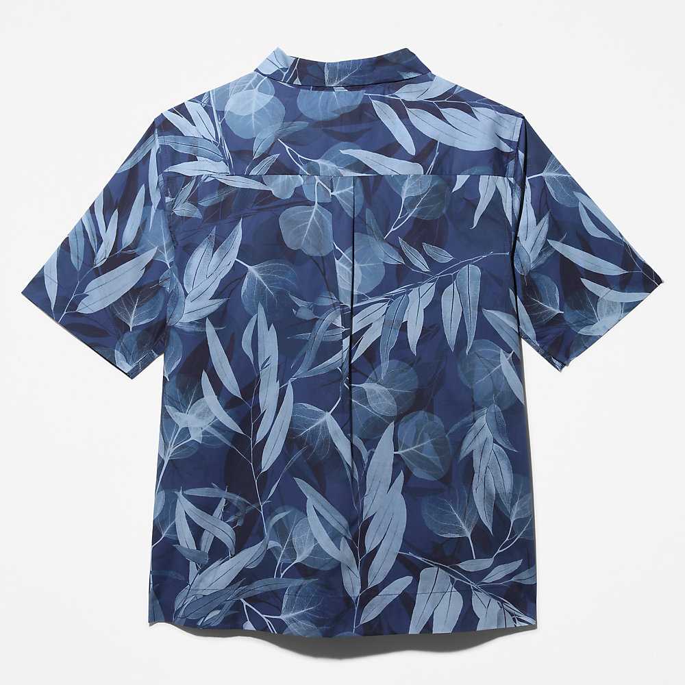 Blue Men's Timberland Organic Cotton Shirts | Israel-8706241