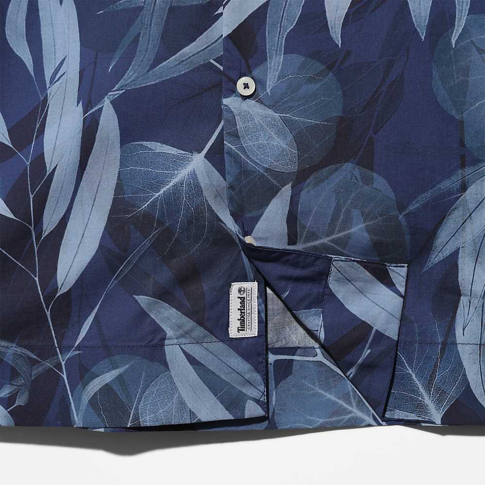 Blue Men's Timberland Organic Cotton Shirts | Israel-8706241