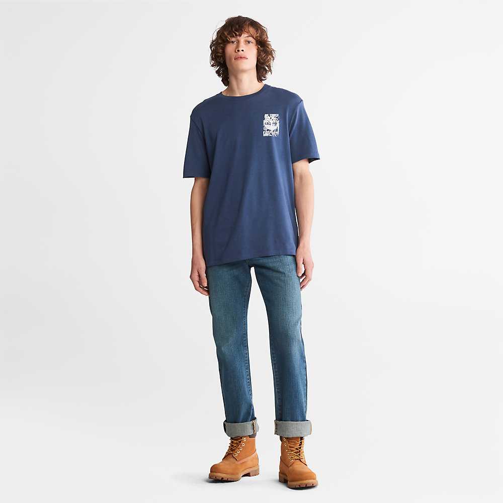 Blue Men's Timberland Refibra™ T Shirts | Israel-4607829