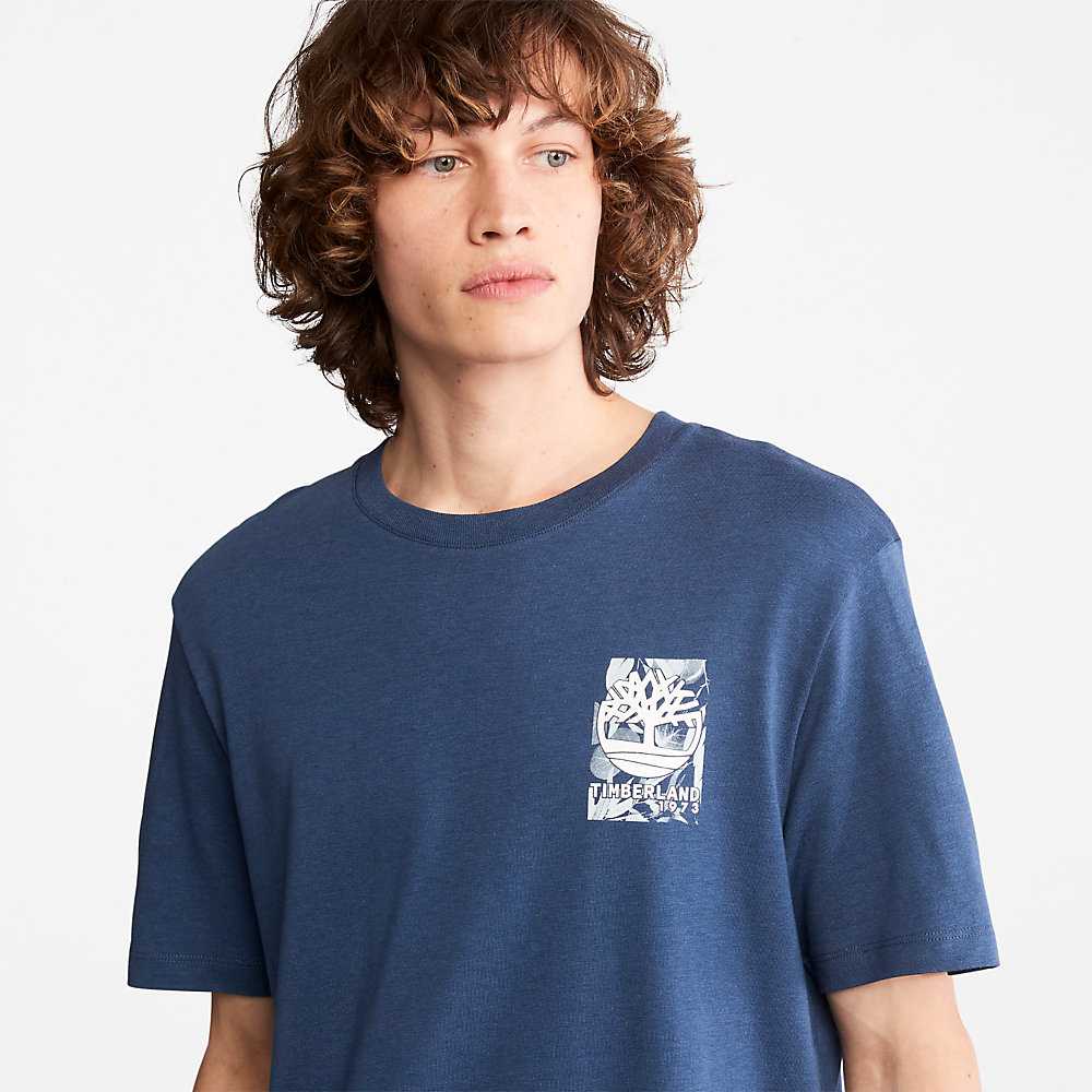 Blue Men's Timberland Refibra™ T Shirts | Israel-4607829