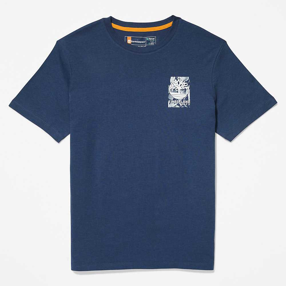 Blue Men's Timberland Refibra™ T Shirts | Israel-4607829