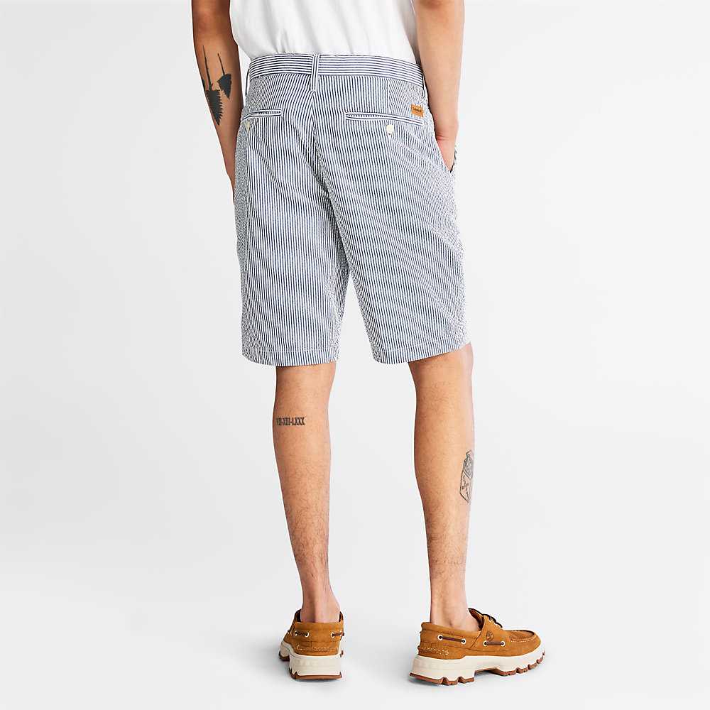 Blue Men's Timberland Seersucker Shorts | Israel-9543681