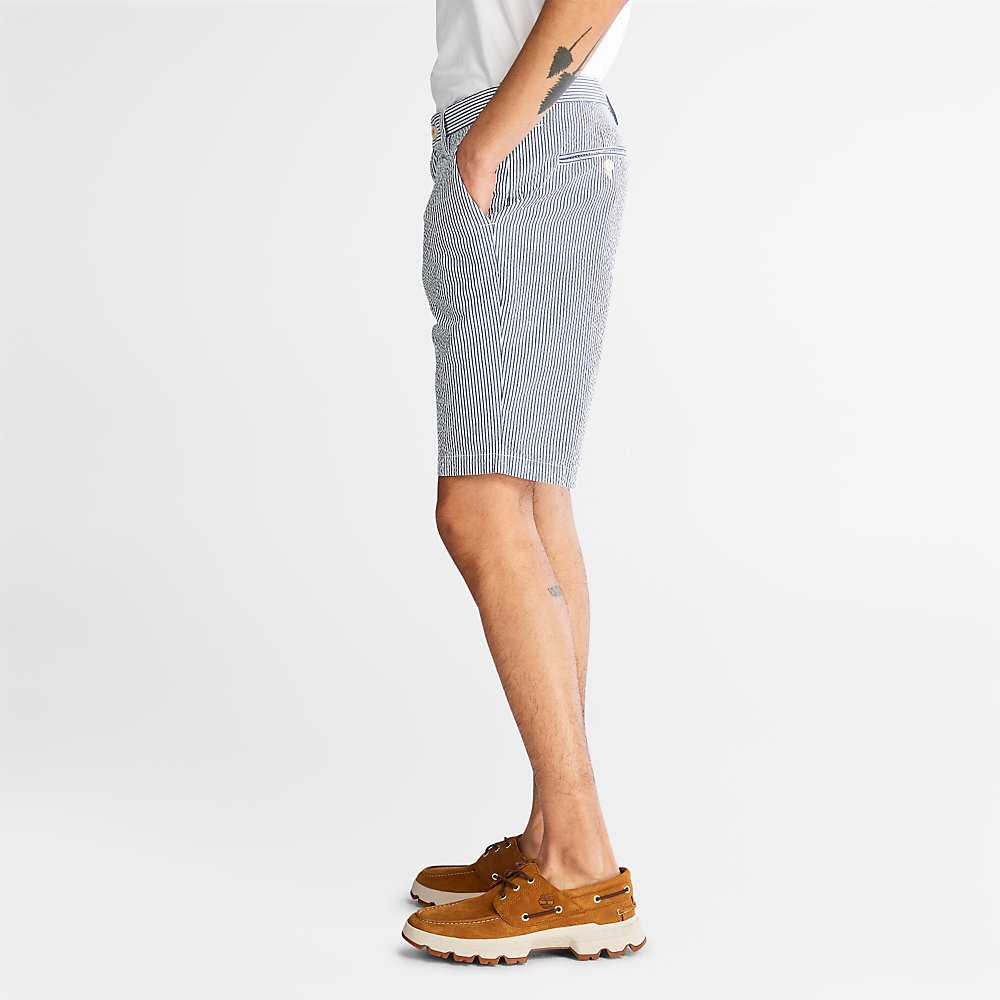 Blue Men's Timberland Seersucker Shorts | Israel-9543681