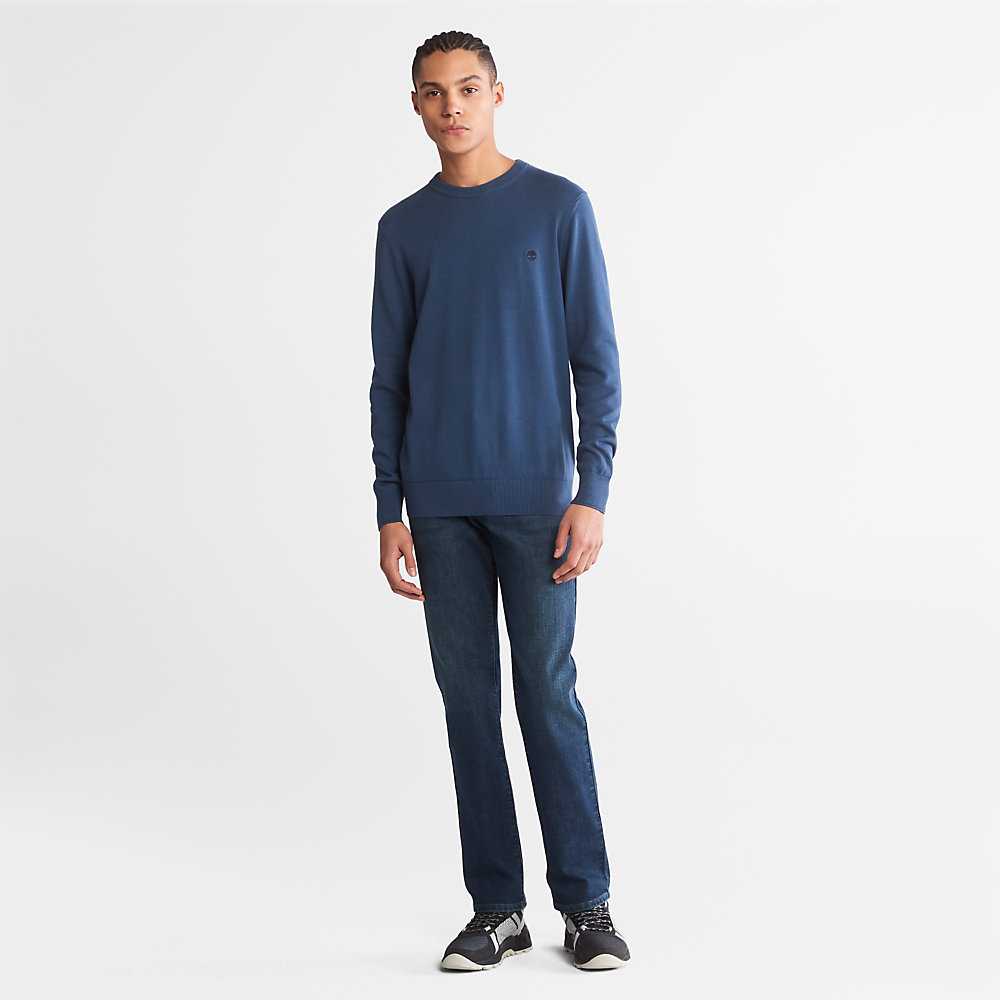 Blue Men's Timberland Williams River Sweaters | Israel-4928016