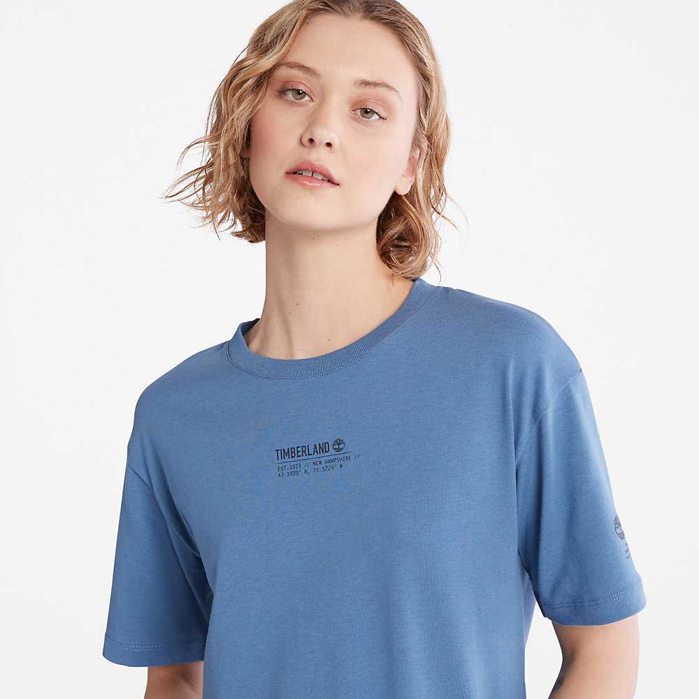 Blue Women's Timberland Tencel™ x Refibra™ T Shirts | Israel-7926310