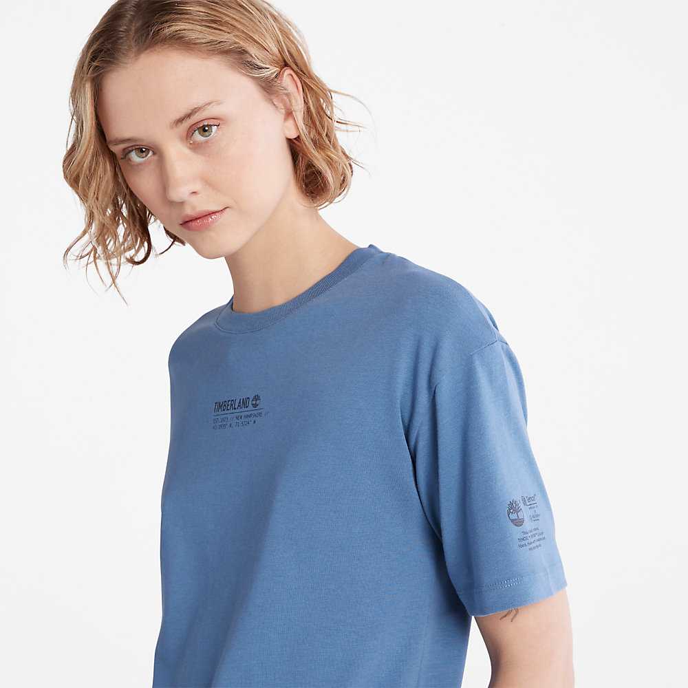 Blue Women's Timberland Tencel™ x Refibra™ T Shirts | Israel-7926310