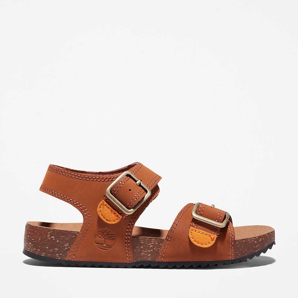 Brown Kids\' Timberland Castle Island Sandals | Israel-6412085