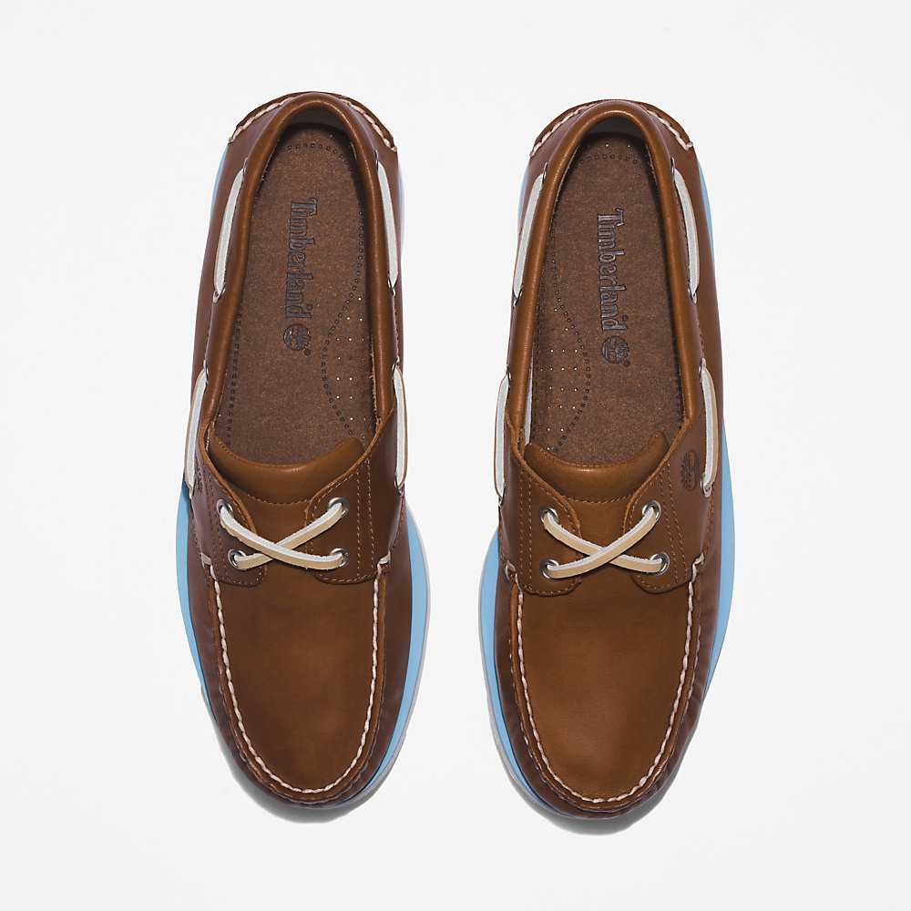 Brown Men's Timberland 2-Eye Classic Boat Shoes | Israel-1482579