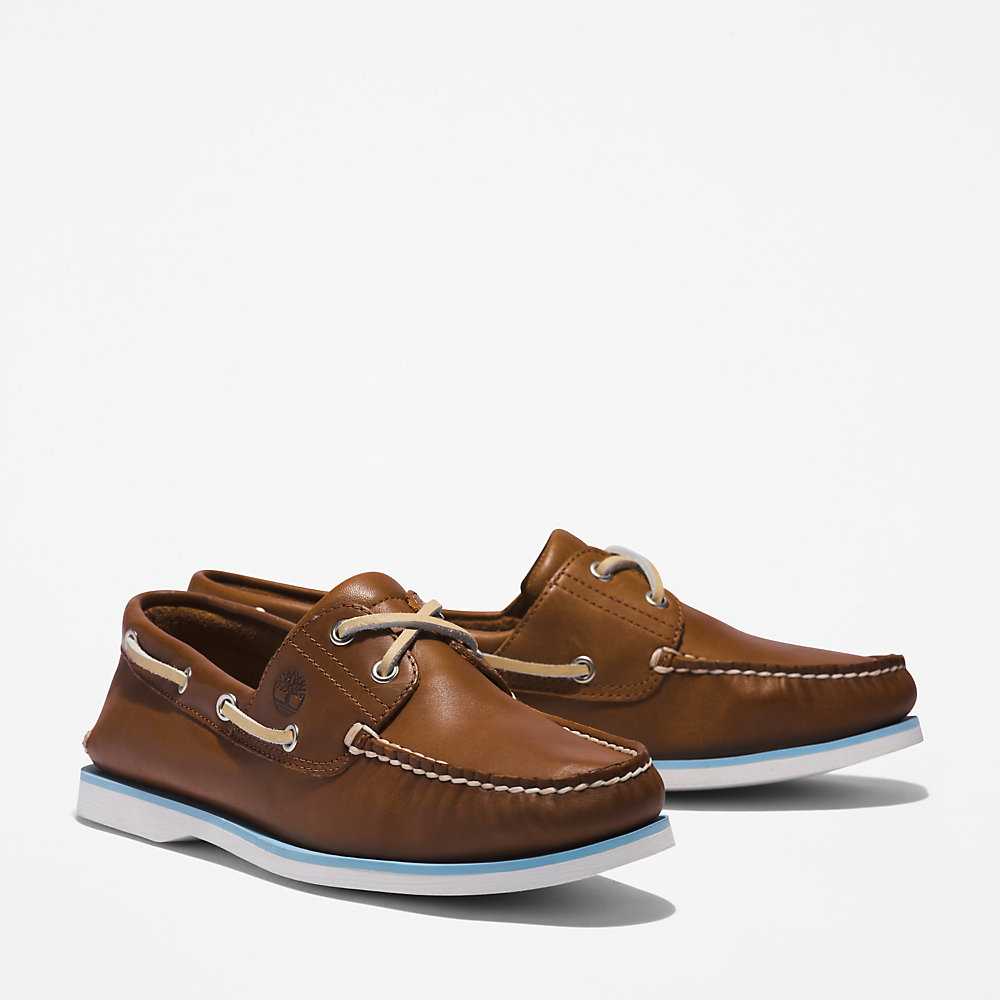 Brown Men's Timberland 2-Eye Classic Boat Shoes | Israel-1482579