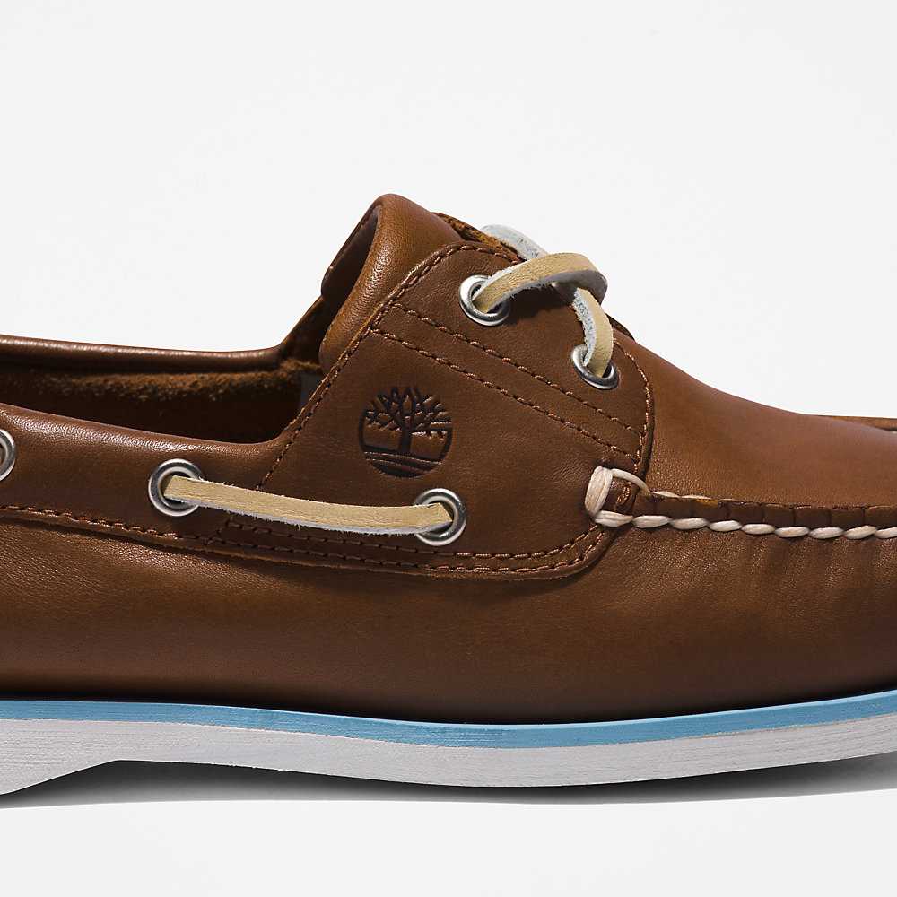 Brown Men's Timberland 2-Eye Classic Boat Shoes | Israel-1482579