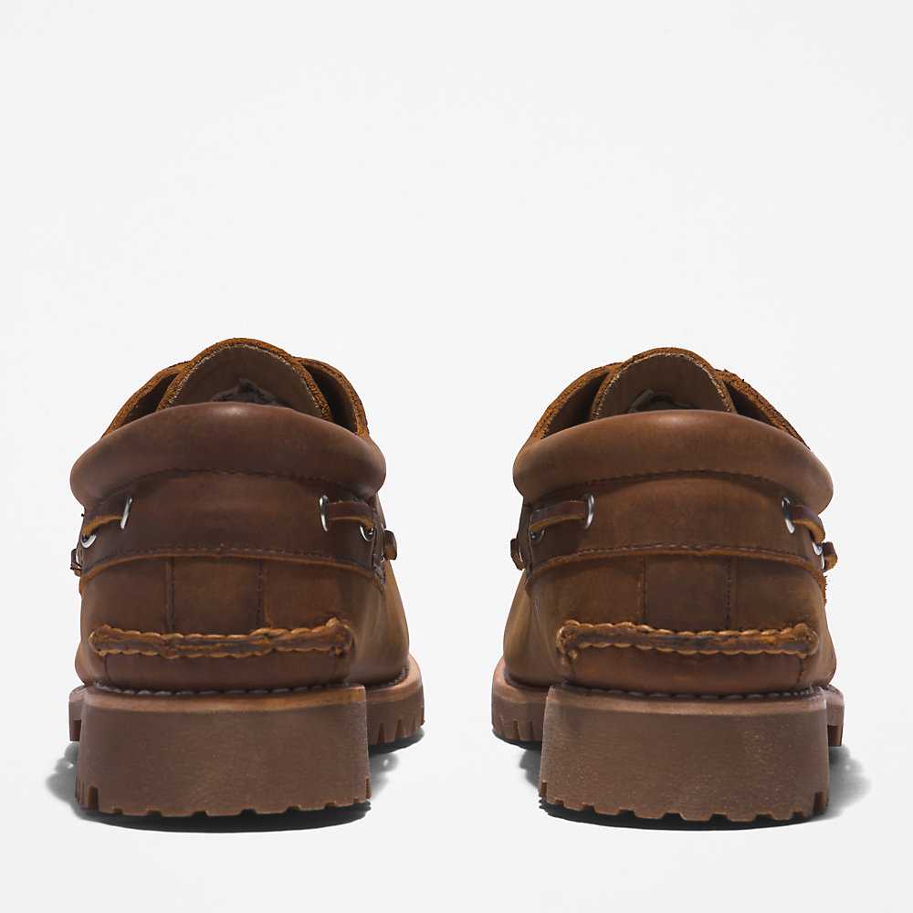 Brown Men's Timberland 3-Eye Lug Boat Shoes | Israel-0286197