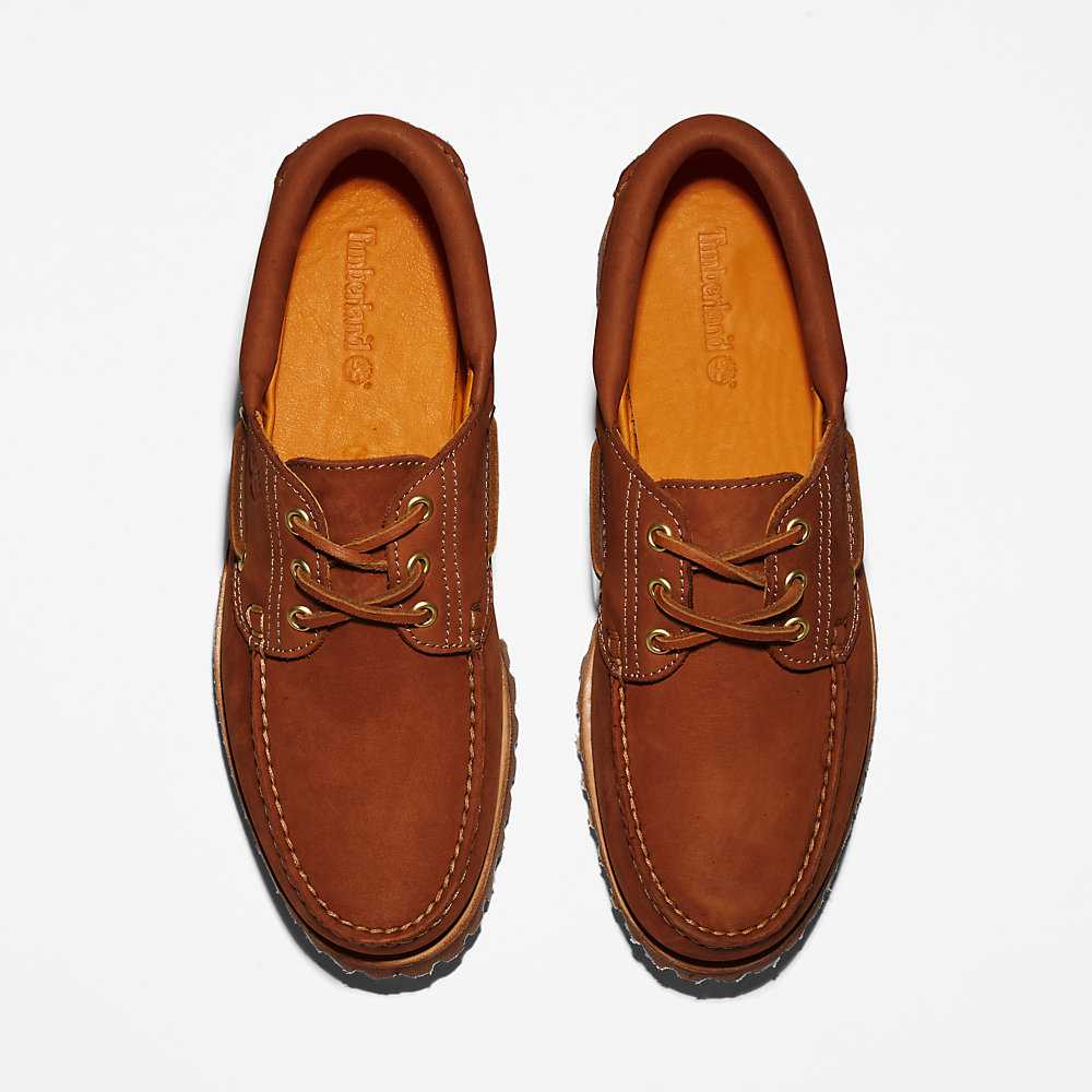 Brown Men's Timberland 3-Eye Lug Boat Shoes | Israel-1843792