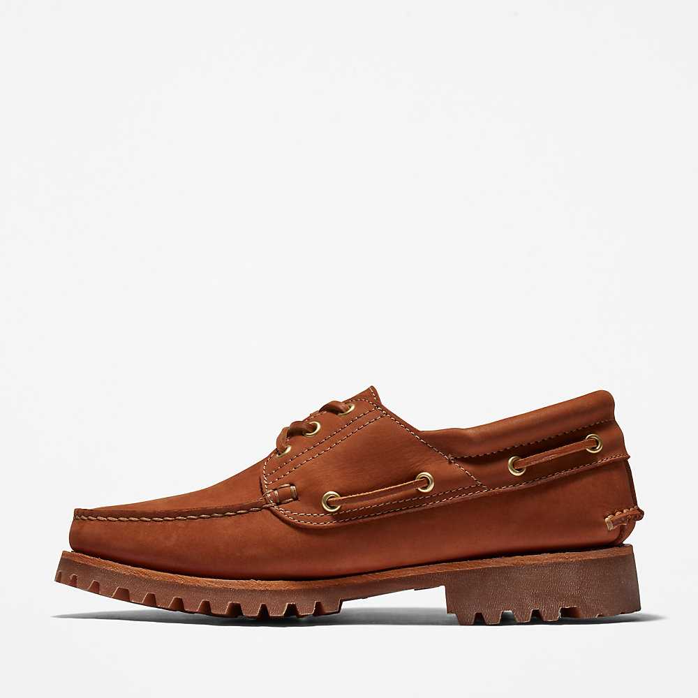 Brown Men's Timberland 3-Eye Lug Boat Shoes | Israel-1843792