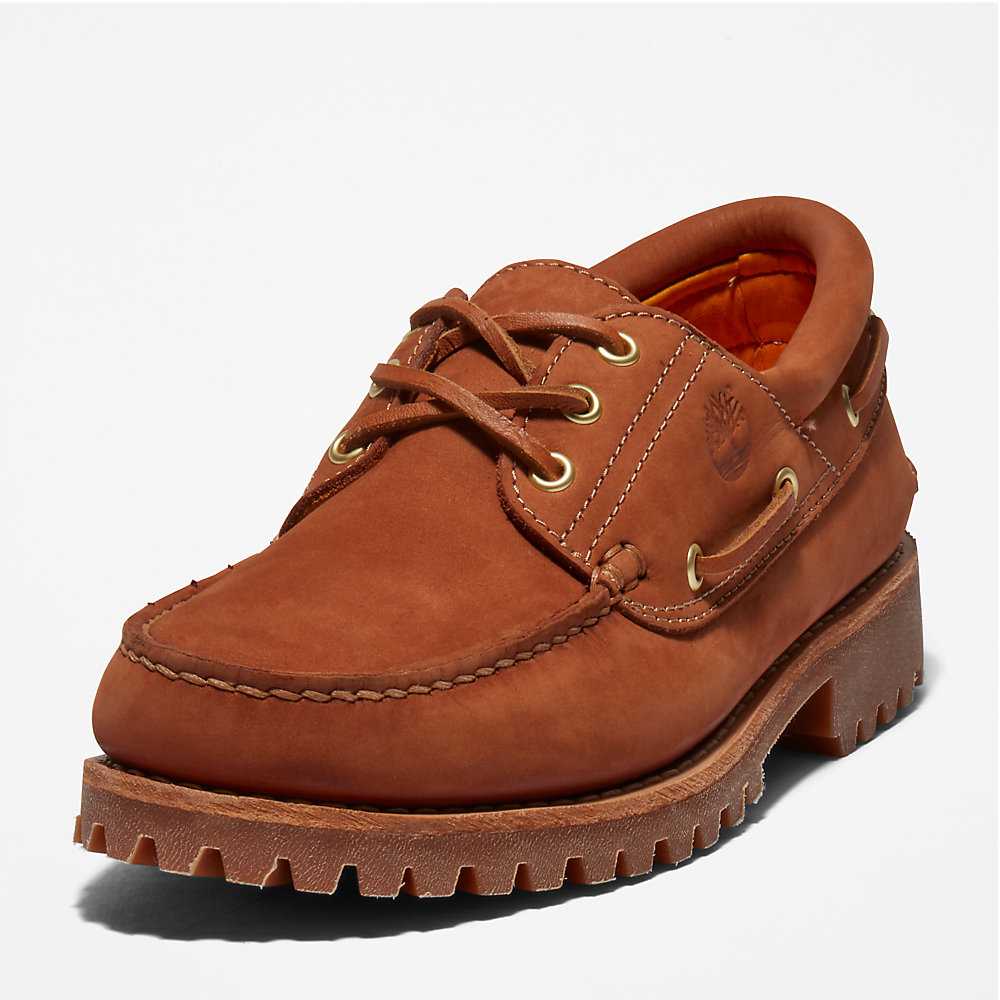 Brown Men's Timberland 3-Eye Lug Boat Shoes | Israel-1843792