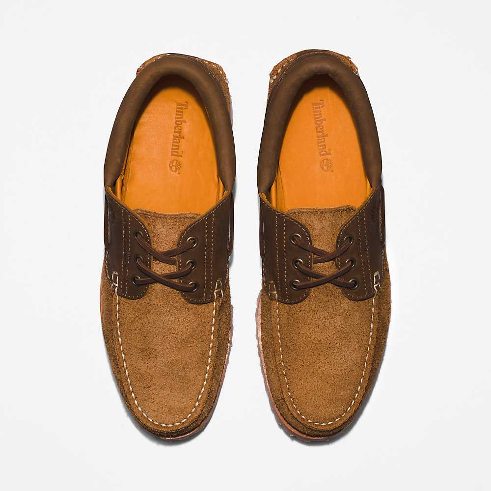 Brown Men's Timberland 3-Eye Lug Boat Shoes | Israel-5420916