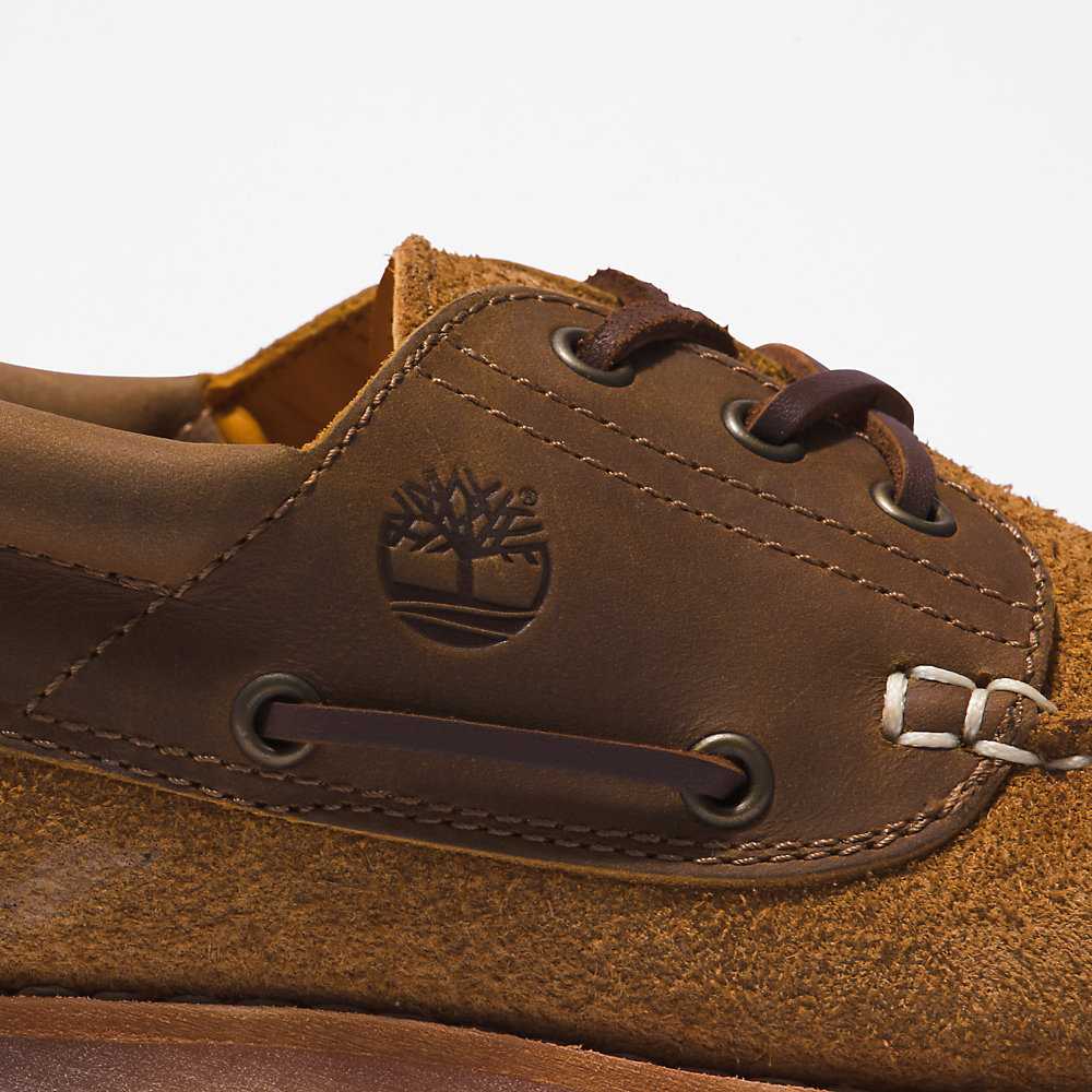 Brown Men's Timberland 3-Eye Lug Boat Shoes | Israel-5420916