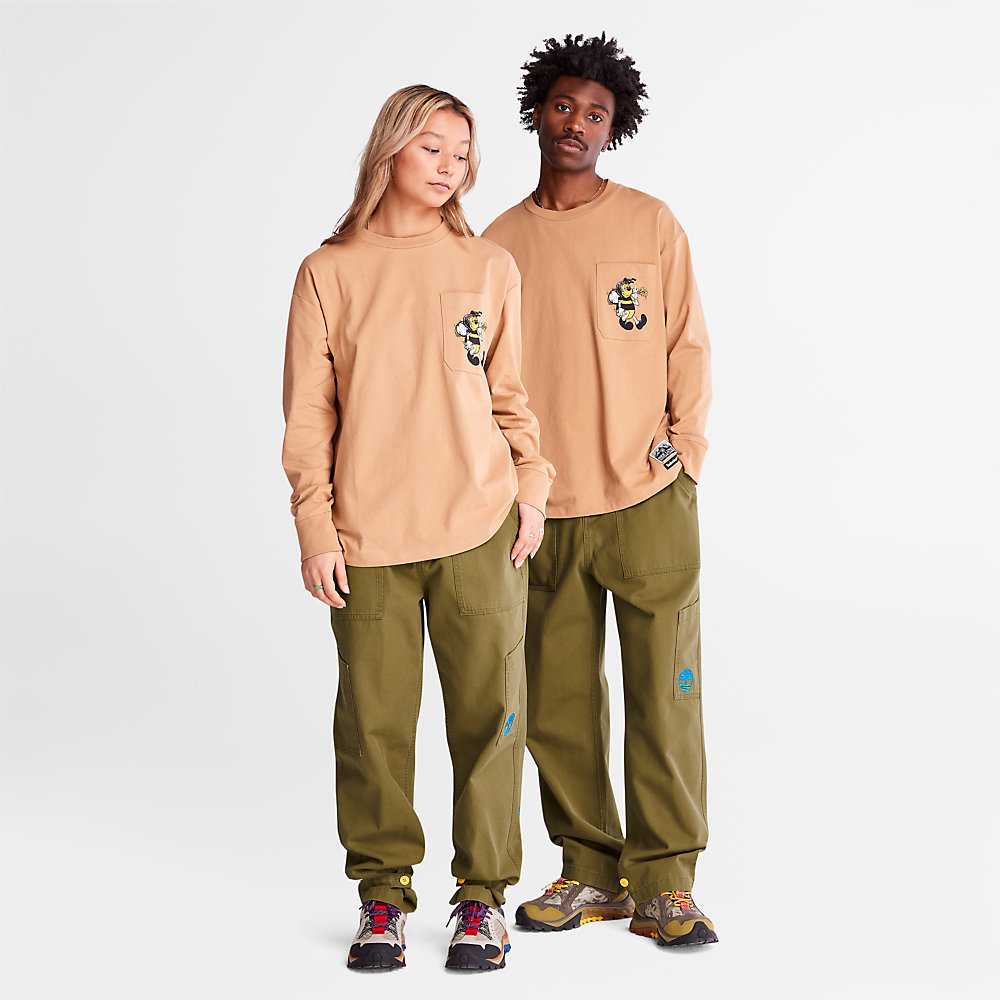 Brown Men's Timberland Bee Line x Timberland® T Shirts | Israel-3149682