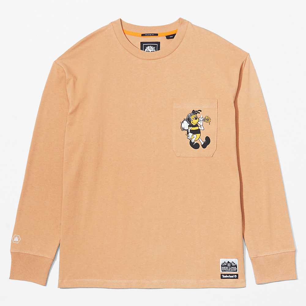 Brown Men's Timberland Bee Line x Timberland® T Shirts | Israel-3149682