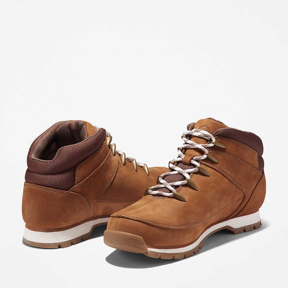 Brown Men's Timberland Euro Sprint Mid Hiking Boots | Israel-4871605