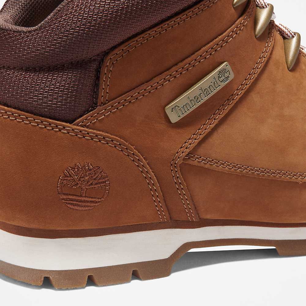 Brown Men's Timberland Euro Sprint Mid Hiking Boots | Israel-4871605