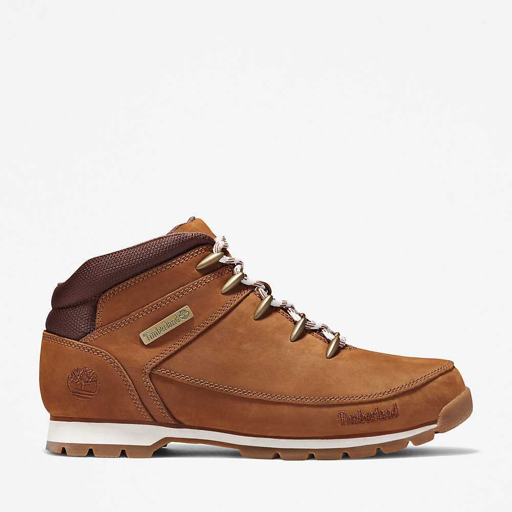 Brown Men\'s Timberland Euro Sprint Mid Hiking Boots | Israel-4871605