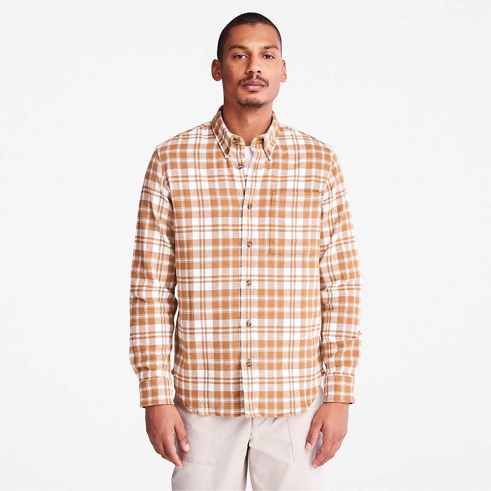 Brown Men\'s Timberland Flannel Check Shirt | Israel-4321857