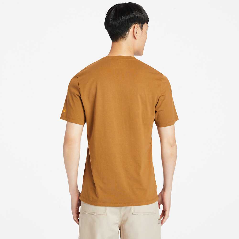 Brown Men's Timberland Organic Cotton T Shirts | Israel-1940325