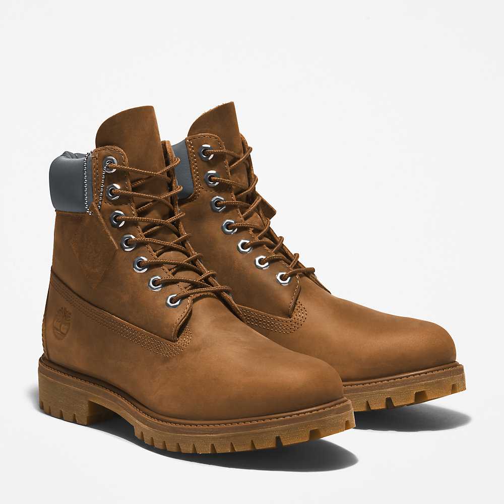 Brown Men's Timberland Premium® 6 Inch Waterproof Boots | Israel-9586374