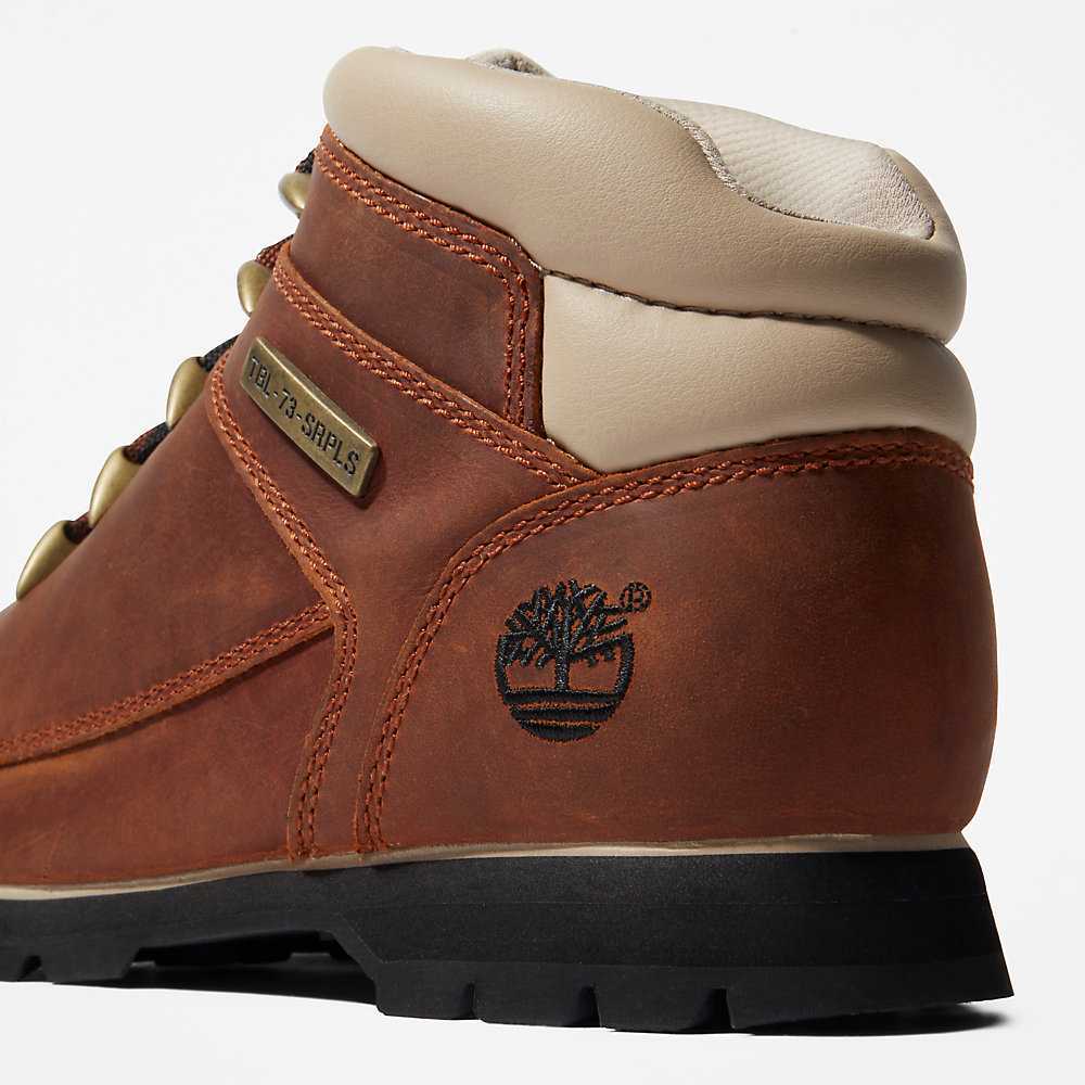 Brown/White Men's Timberland Euro Sprint Hiking Boots | Israel-6358104