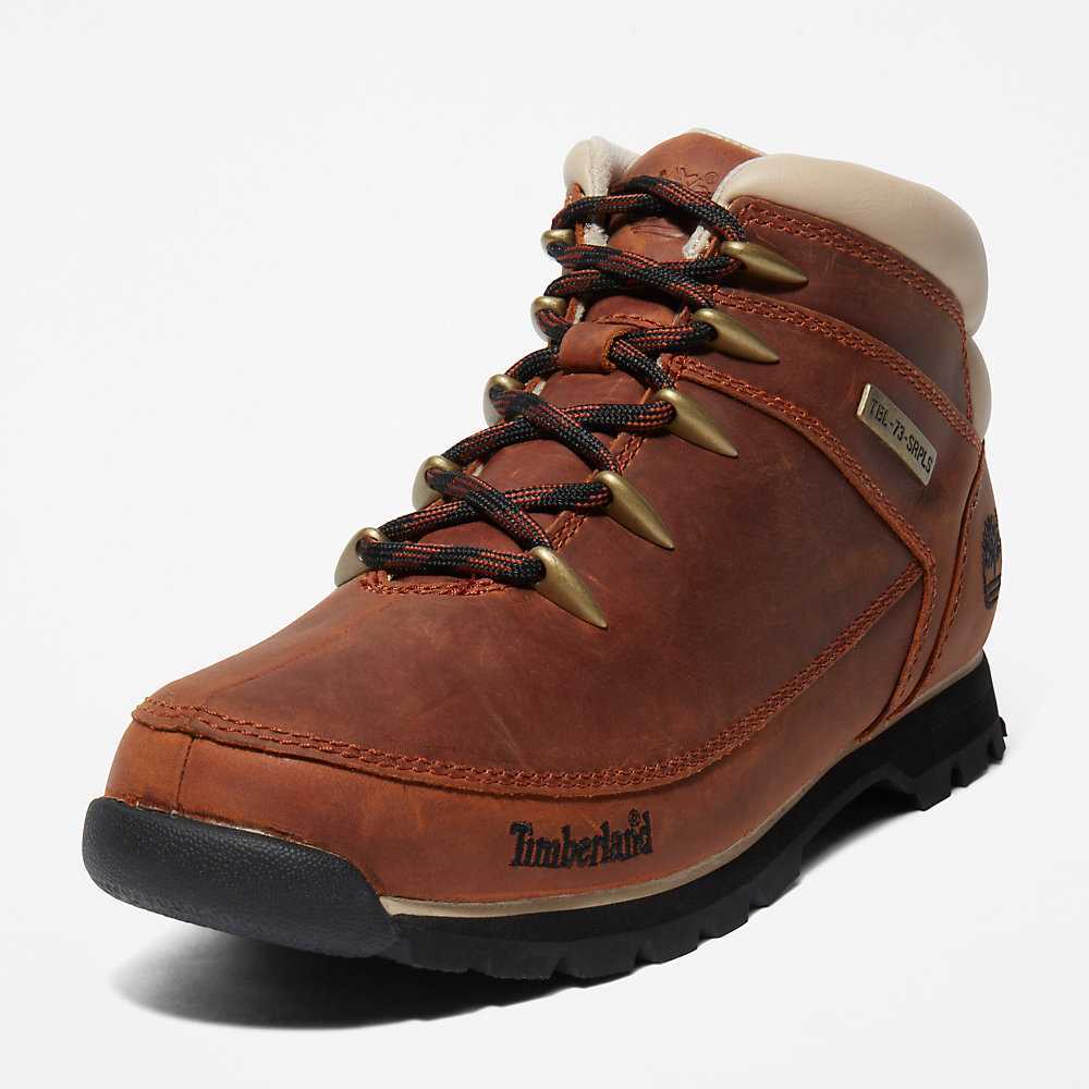 Brown/White Men's Timberland Euro Sprint Hiking Boots | Israel-6358104