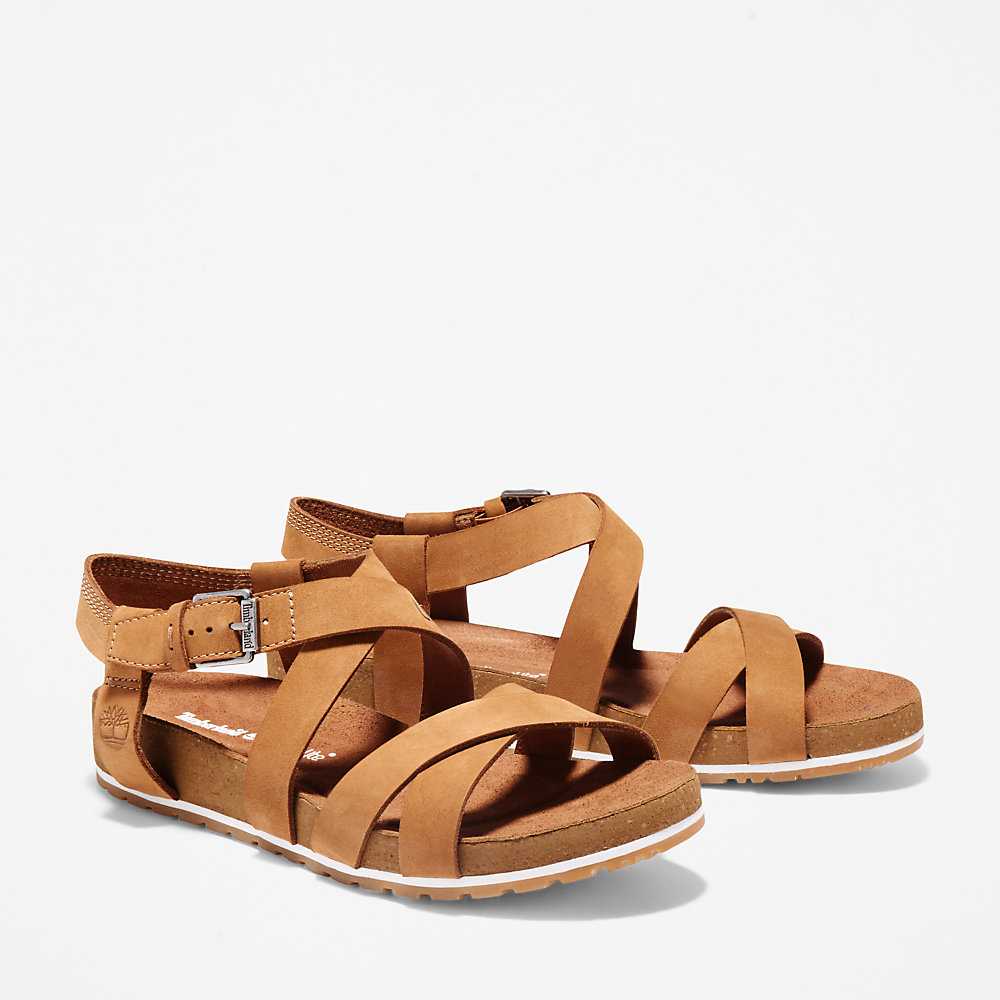 Brown Women's Timberland Malibu Waves Sandals | Israel-2918745