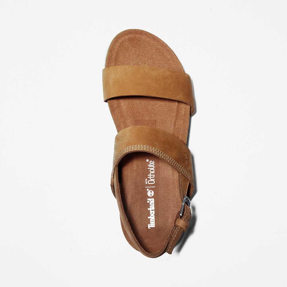 Brown Women's Timberland Malibu Waves Sandals | Israel-3269081