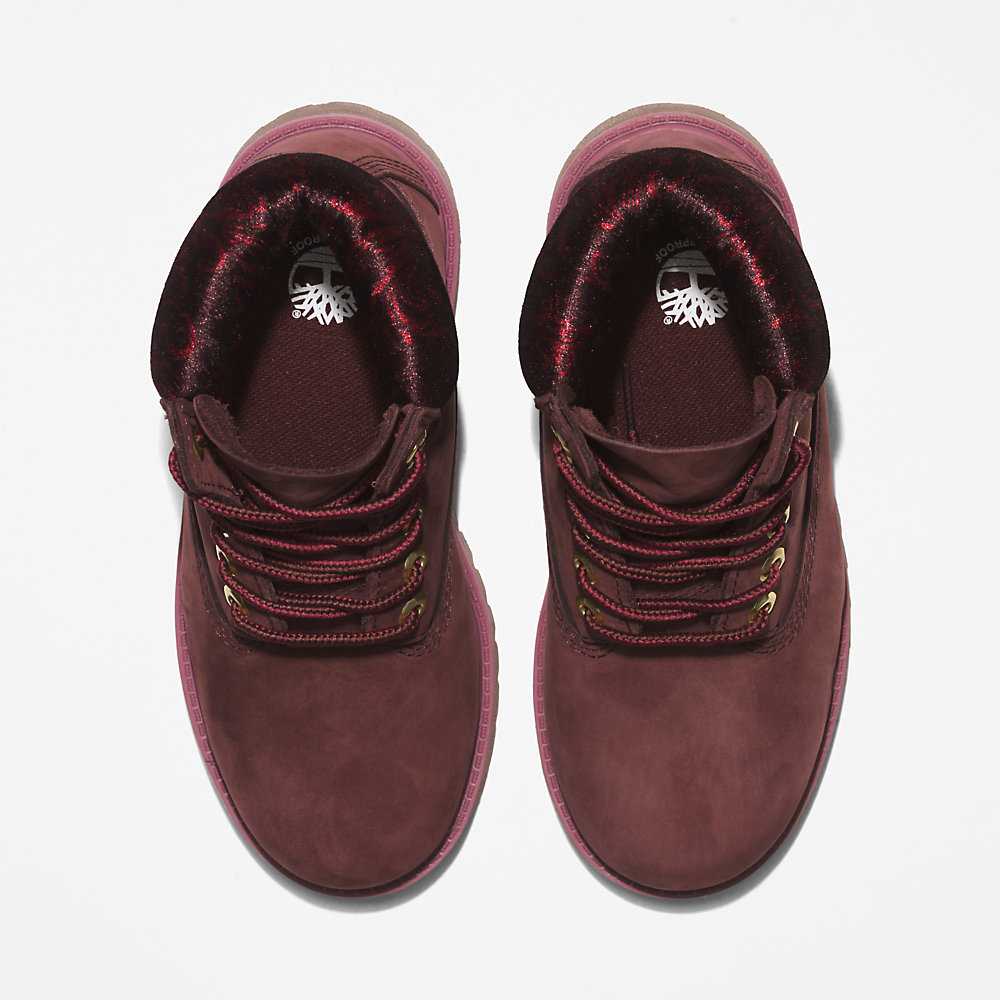 Burgundy Kids' Timberland Premium® 6 Inch Waterproof Boots | Israel-4219580