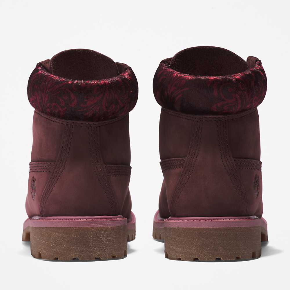 Burgundy Kids' Timberland Premium® 6 Inch Waterproof Boots | Israel-4219580