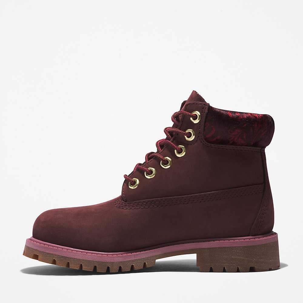 Burgundy Kids' Timberland Premium® 6 Inch Waterproof Boots | Israel-4219580