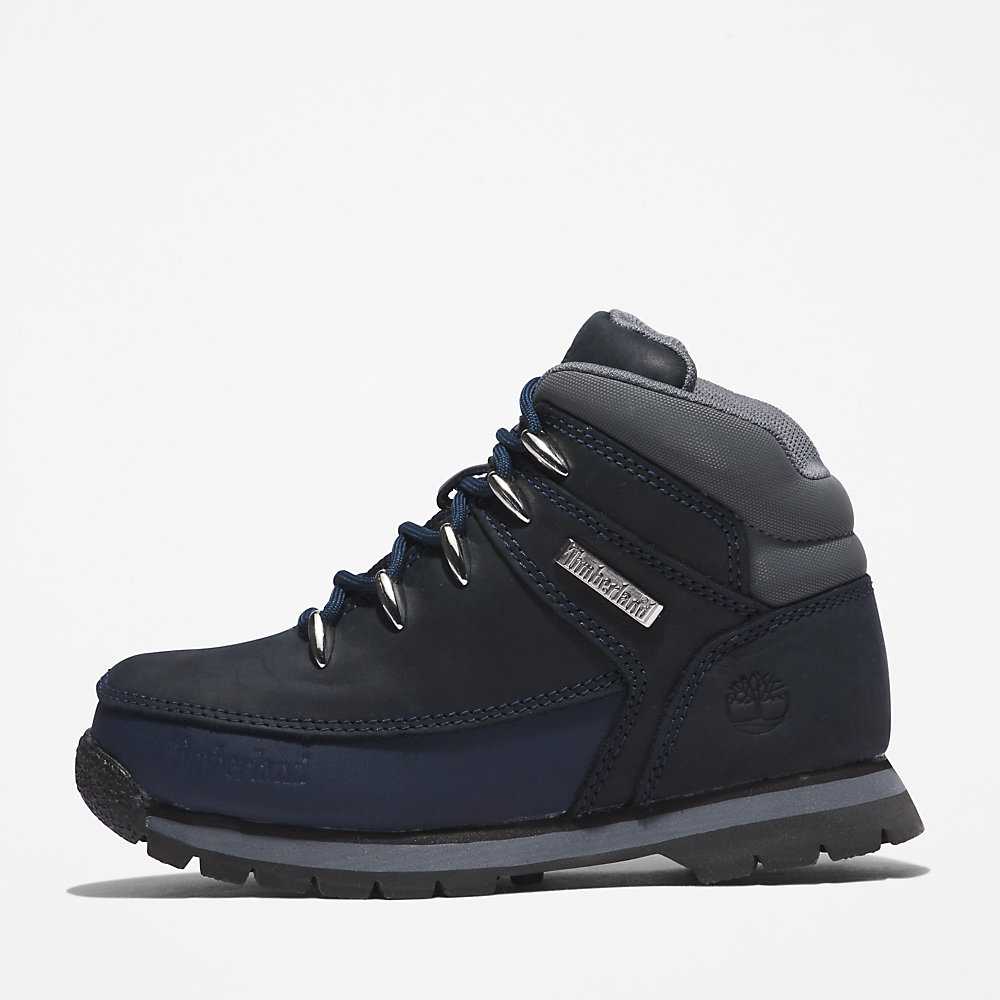 Dark Blue Kids' Timberland Euro Sprint Hiking Boots | Israel-4219544