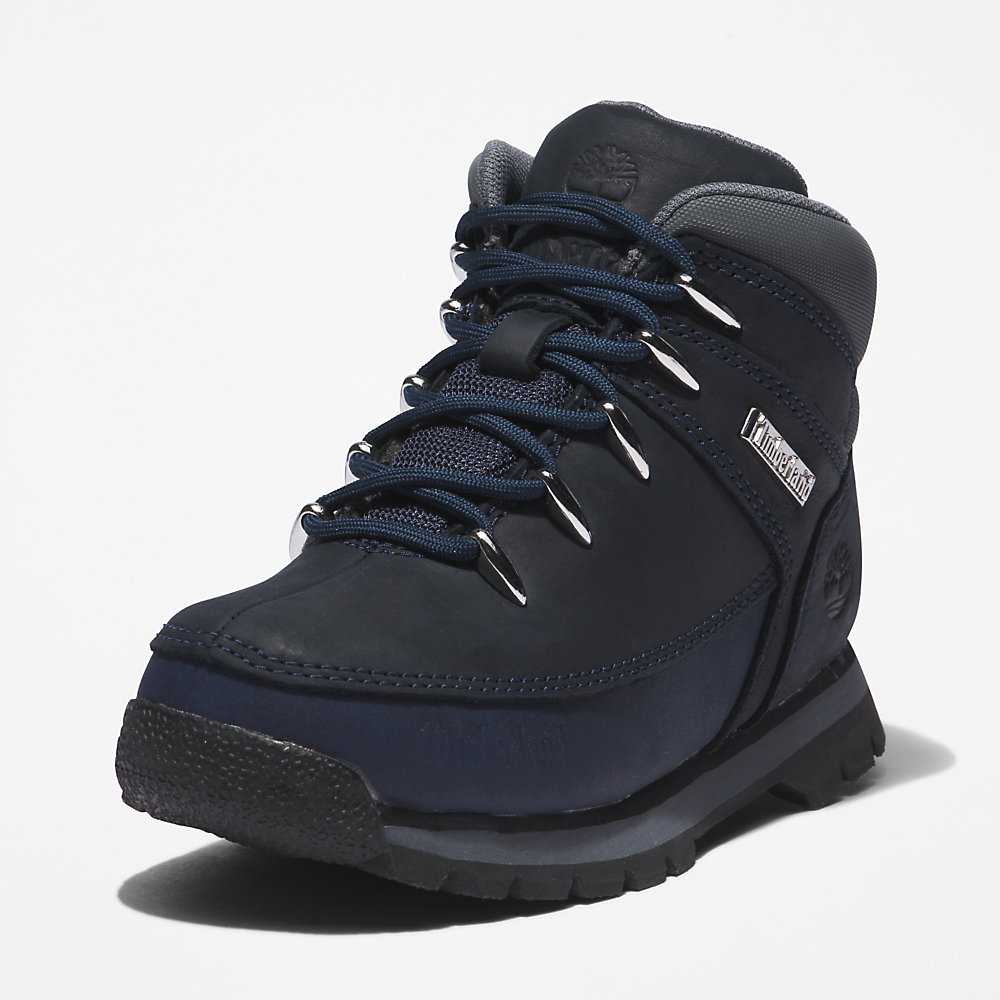 Dark Blue Kids' Timberland Euro Sprint Hiking Boots | Israel-4219544