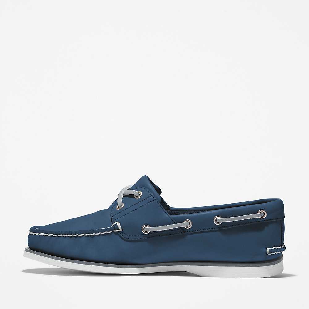 Dark Blue Men's Timberland 2-Eye Classic Boat Shoes | Israel-5267031