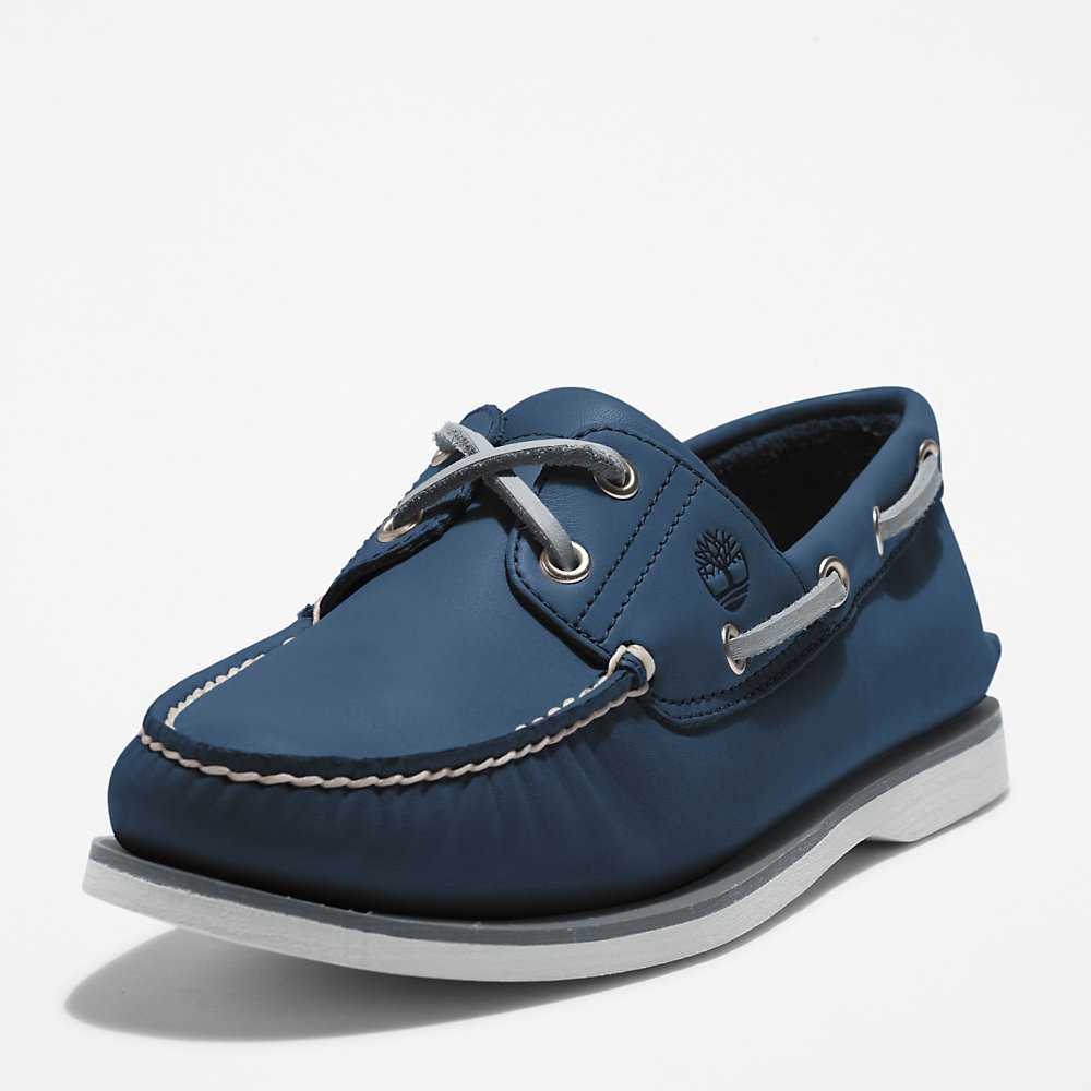 Dark Blue Men's Timberland 2-Eye Classic Boat Shoes | Israel-5267031