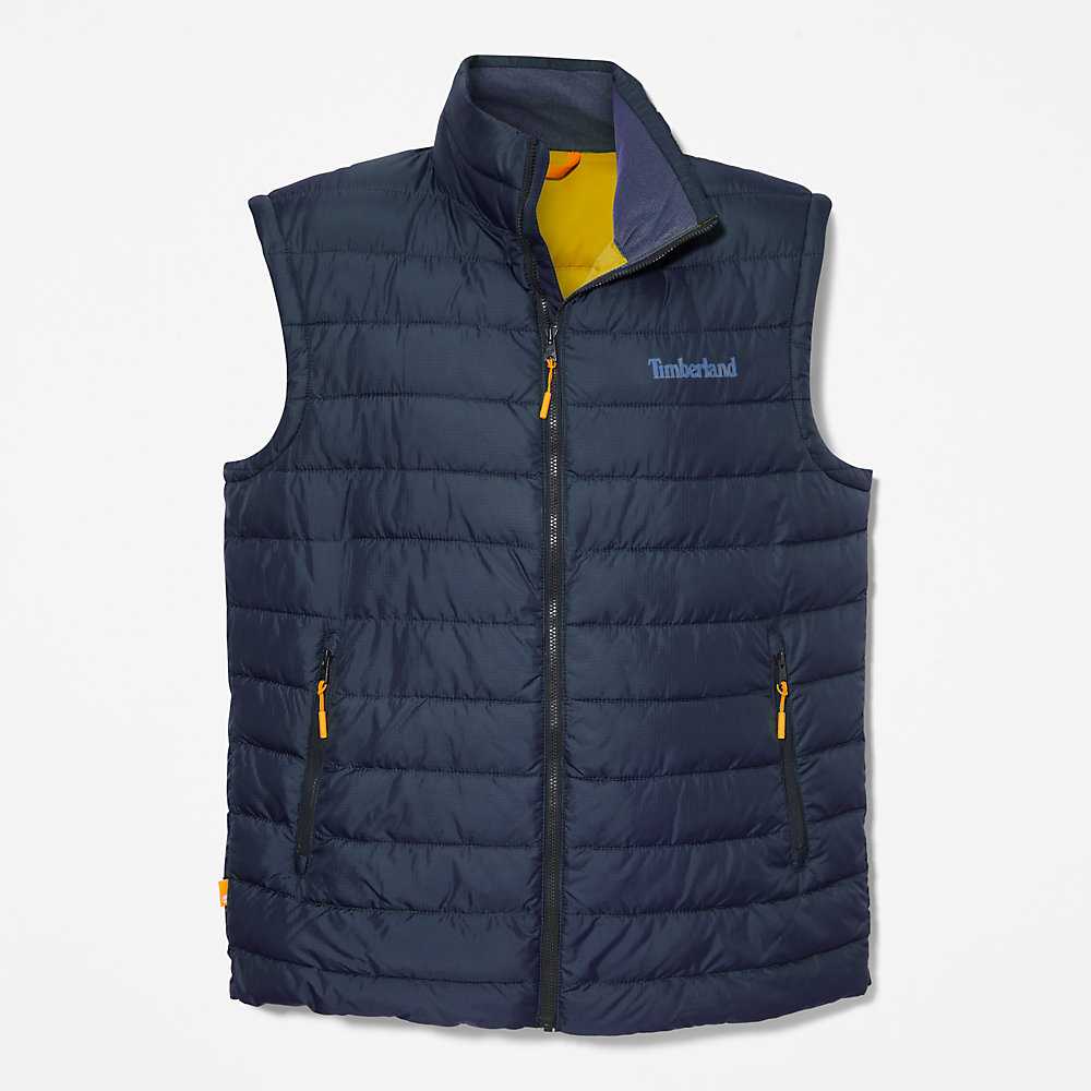 Dark Blue Men's Timberland Axis Peak Vest | Israel-0584219