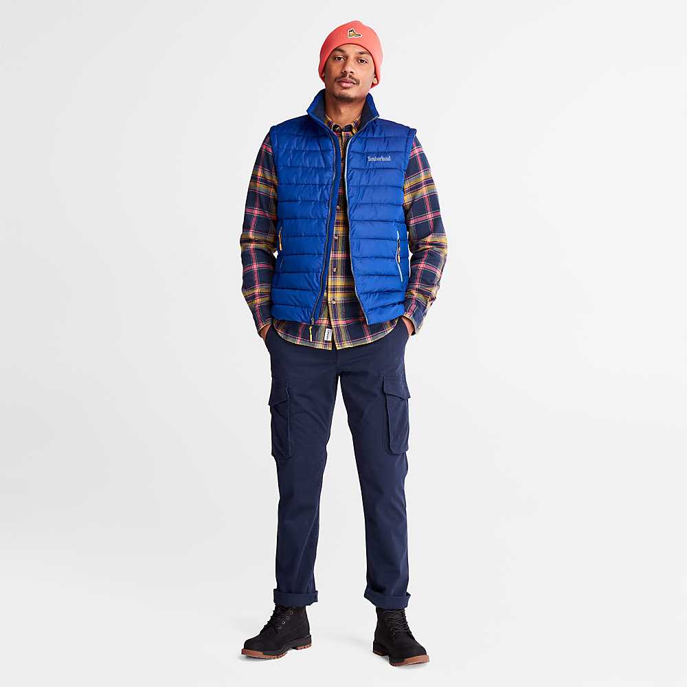 Dark Blue Men's Timberland Axis Peak Vest | Israel-3961547