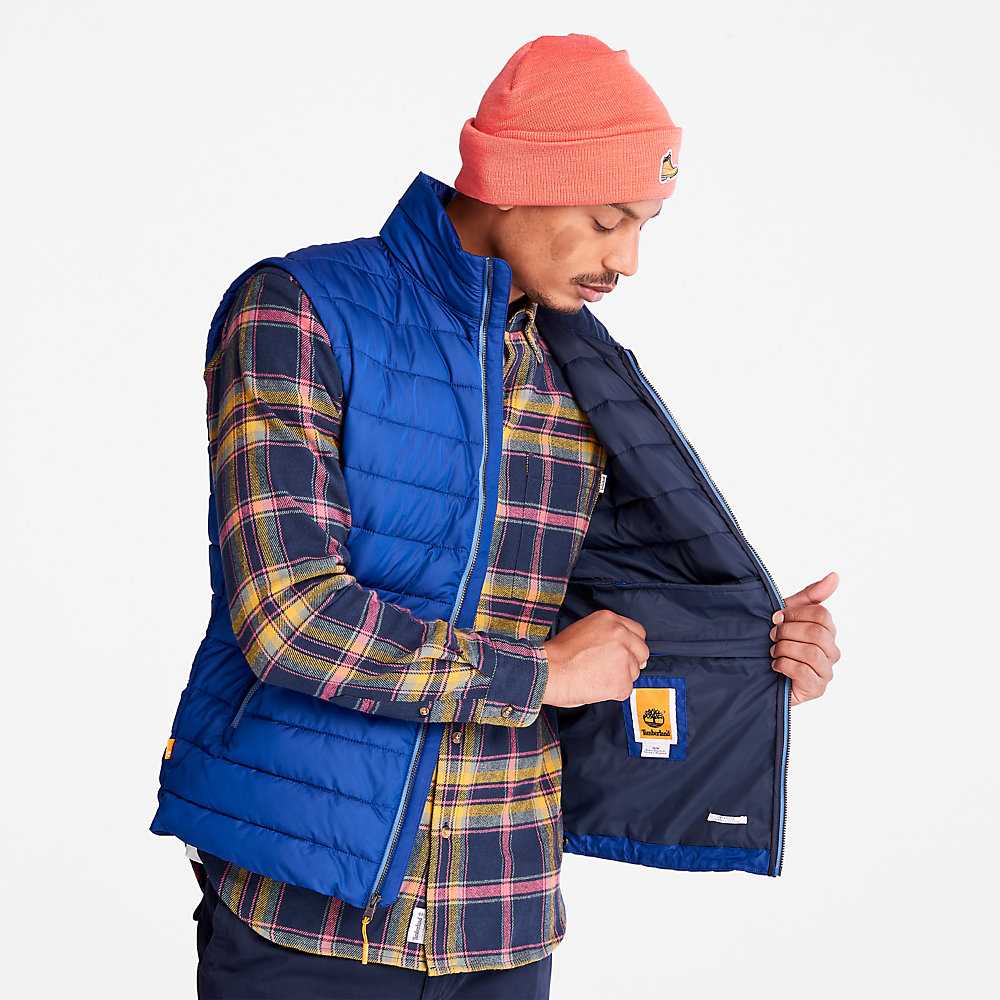 Dark Blue Men's Timberland Axis Peak Vest | Israel-3961547