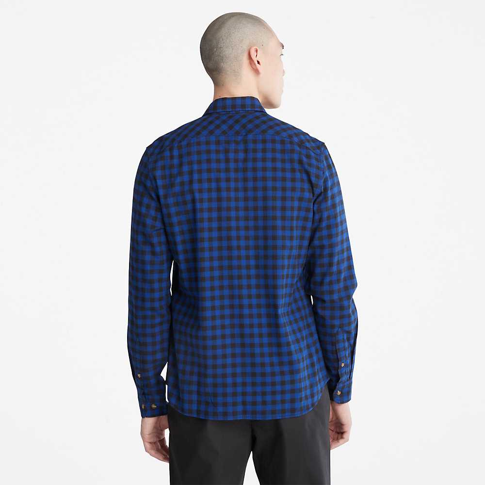 Dark Blue Men's Timberland Back River Check Check Shirt | Israel-0625491