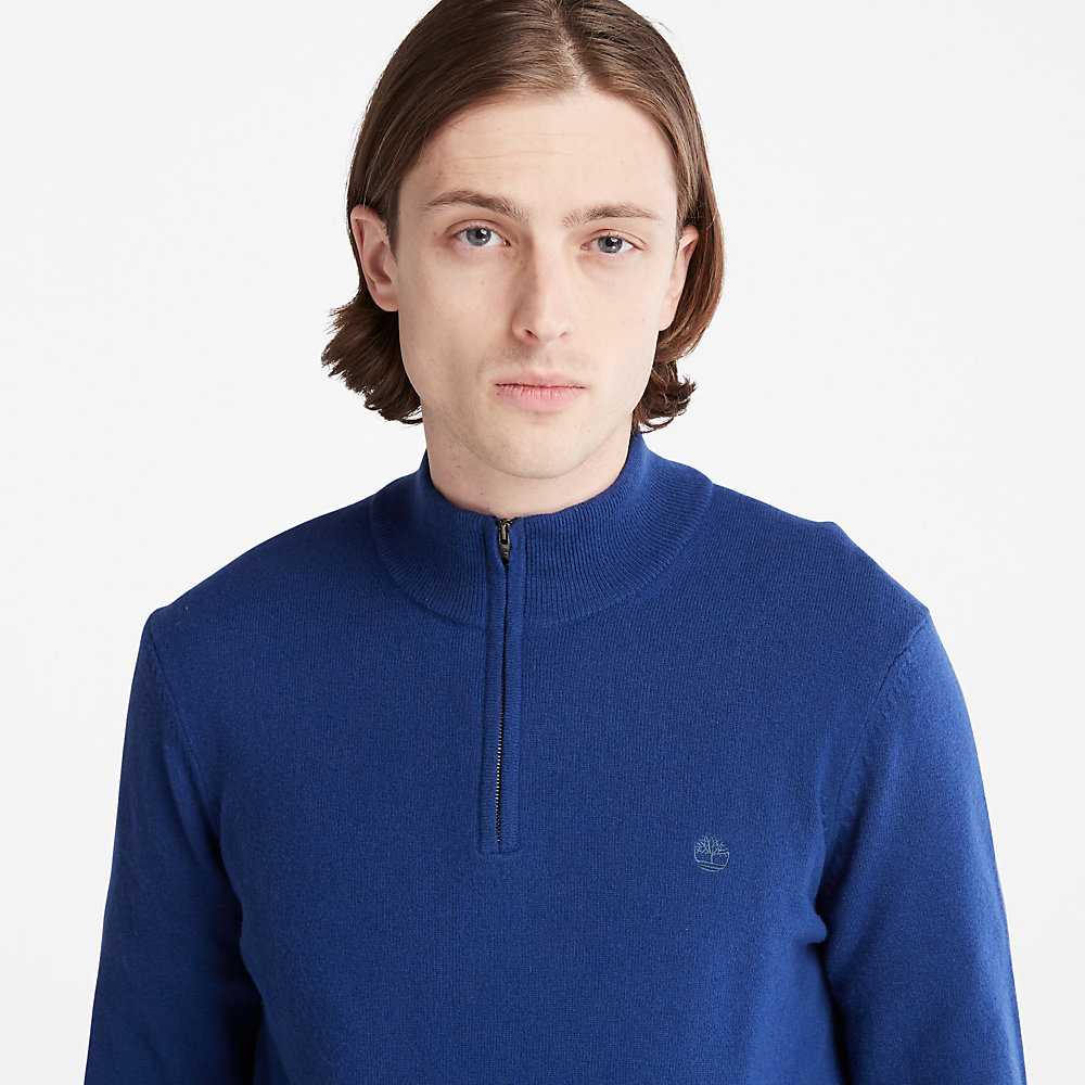 Dark Blue Men's Timberland Cohas Sweatshirt | Israel-1793506