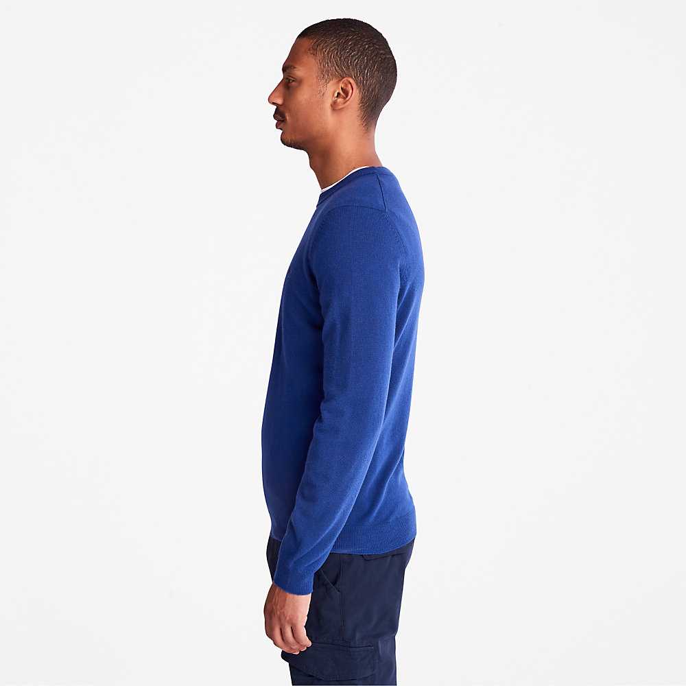 Dark Blue Men's Timberland Cohas Sweatshirt | Israel-3408671