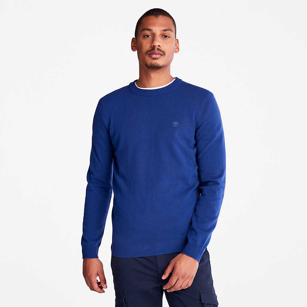 Dark Blue Men\'s Timberland Cohas Sweatshirt | Israel-3408671