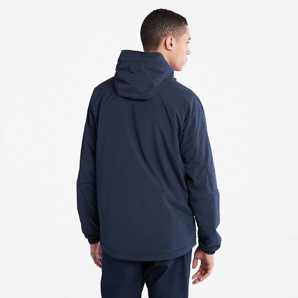 Dark Blue Men's Timberland Comfort-lined Route Jackets | Israel-8235061