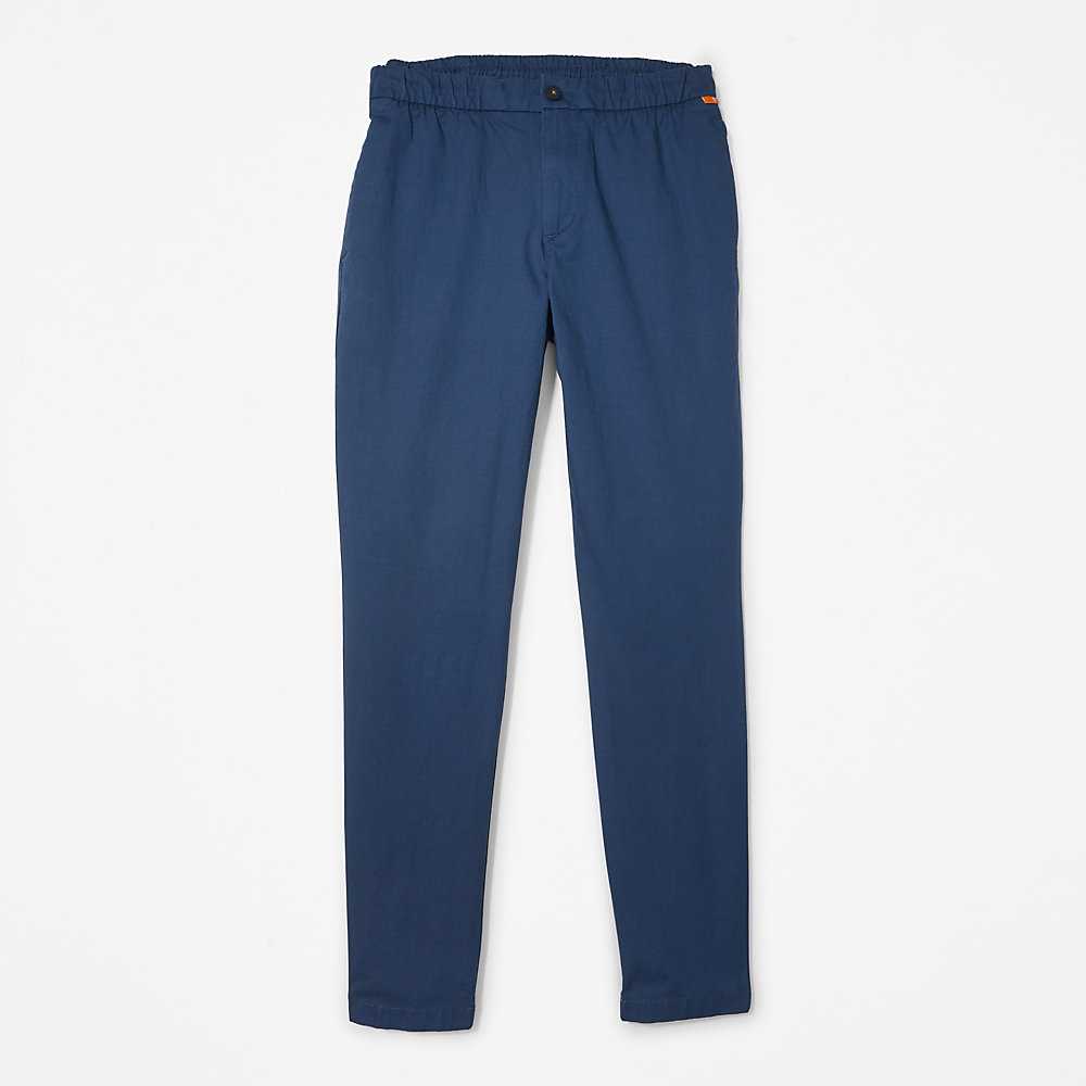 Dark Blue Men's Timberland Cotton Jogger | Israel-0546329